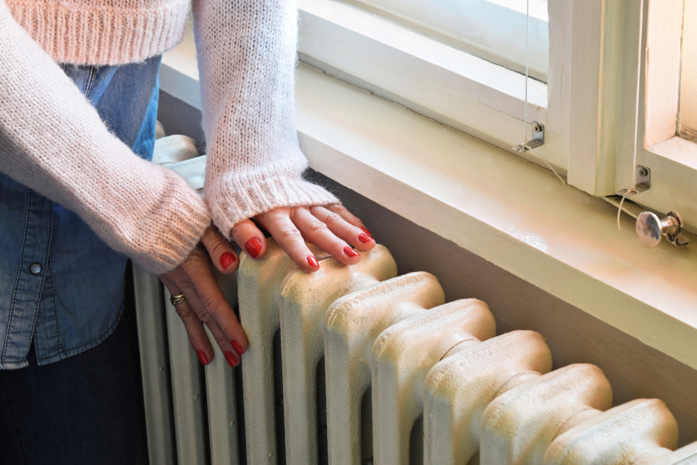 A close up image of a home radiator.