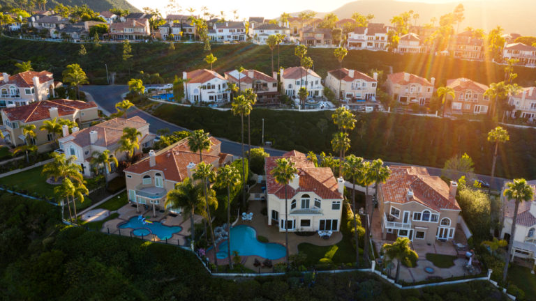 Aerial view of a suburb in Laguna Niguel, CA